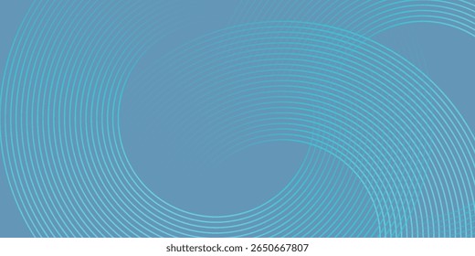 Minimalist banner background, pastel color gradient, sea blue, and cloudy sky. futuristic modern design circle pattern