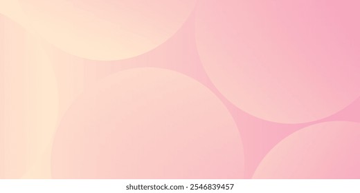 Minimalist banner background, pastel colored, pink and yellow gradient. Geometric circle effect style, abstract background.