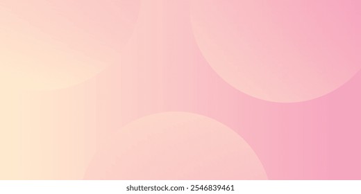 Minimalist banner background, pastel colored, pink and yellow gradient. Geometric circle effect style, abstract background.