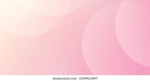 Minimalist banner background, pastel colored, pink and yellow gradient. Geometric circle effect style, abstract background. vector illustration