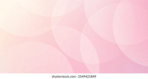 Minimalist banner background, pastel colored, pink and yellow gradient. Geometric circle effect style, abstract background. vector illustration