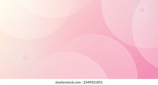 Minimalist banner background, pastel colored, pink and yellow gradient. Geometric circle effect style, abstract background. vector illustration