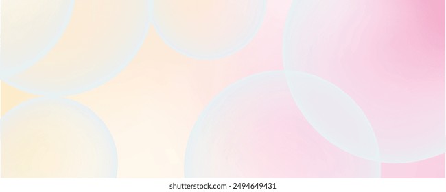 Minimalist banner background, pastel colorful, pink and yellow gradations. Circle effect style geometric, abstract background.