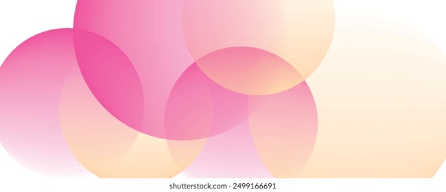 Fondo de Anuncio minimalista, colores pastel, gradaciones de color rosa y amarillo. Estilo de efecto de círculo geométrico, fondo abstracto. Ilustración vectorial