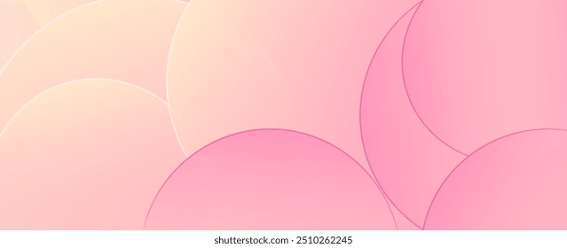 Fundo de banner minimalista, pastel colorido, rosa e gradações amarelas. Estilo de efeito de círculo geométrico, plano de fundo abstrato. vetor