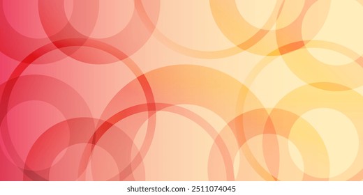 Minimalist banner background, pastel colorful, pink and yellow gradations. Circle effect style geometric, abstract background.