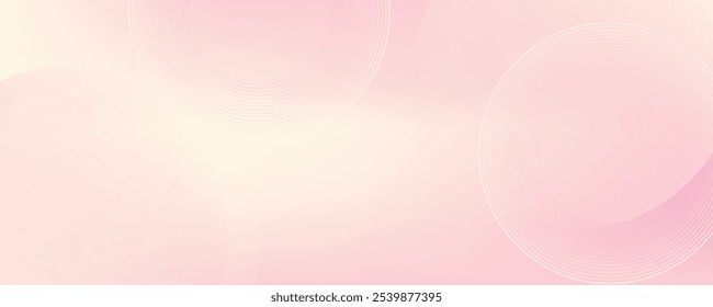 Fundo de banner minimalista, pastel colorido, rosa e gradações amarelas. Estilo de efeito de círculo geométrico, fundo abstrato.