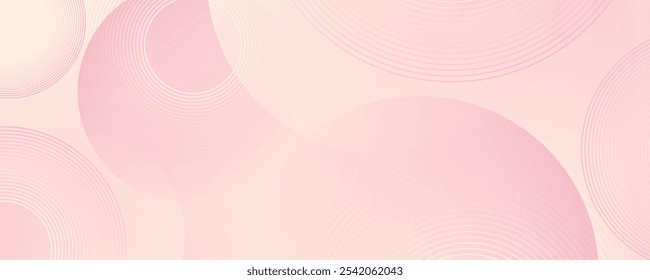 Minimalist banner background, pastel colorful, pink and yellow gradations. Circle effect style geometric, abstract background.