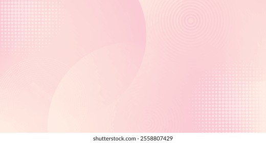 Minimalist banner background, pastel colorful, pink and yellow gradations. Circle effect style geometric, abstract background.