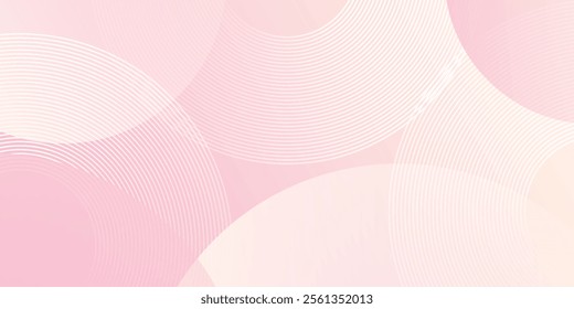 Minimalist banner background, pastel colorful, pink and yellow gradations. Circle effect art