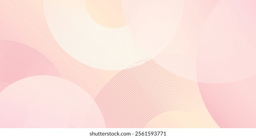 Minimalist banner background, pastel colorful, pink and yellow gradations. Circle effect style simple art