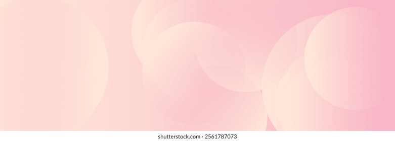 Minimalist banner background, pastel colorful, pink and yellow gradations. Circle effect style geometric