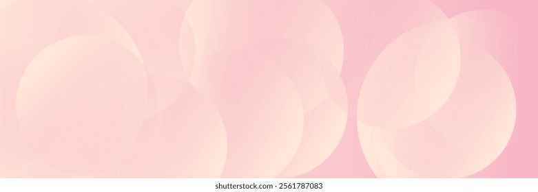 Minimalist banner background, pastel colorful, pink and yellow gradations. Circle effect style geometric