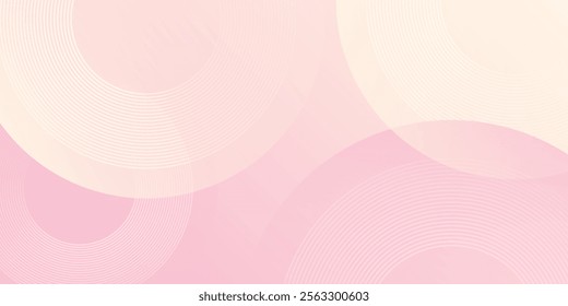 Minimalist banner background, pastel colorful, pink and yellow gradations. Circle effect simple art modern