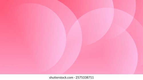 Minimalist banner background, pastel colorful with deep and soft pink . Circle effect style geometric, abstract background.