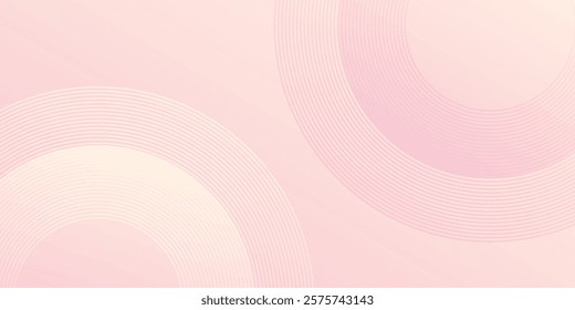 Minimalist banner background  pastel colorful  pink and yellow gradations. Circle lines art design
