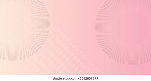 Minimalist banner background, pastel colorful, pink and yellow gradations. Circle effect style geometric, abstract background.