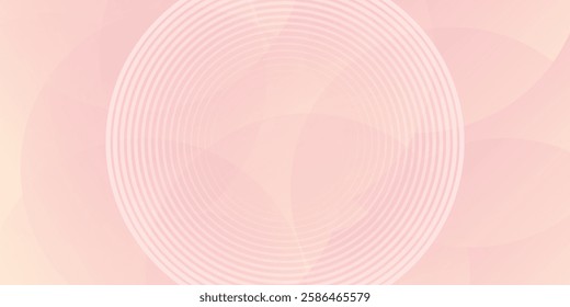 Minimalist banner background, pastel colorful, pink and yellow gradations. Circle effect style geometric, abstract background.
