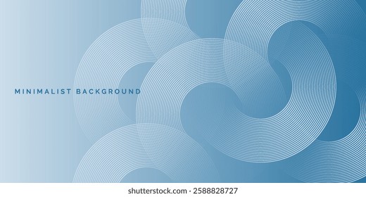Minimalist banner background, pastel colorful, ocean blue and cloudy sky gradations. Circle effect style geometric, abstract background.