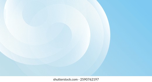 Minimalist banner background  pastel colorful  blue and white gradations. Circle effect style geometric abstract modern