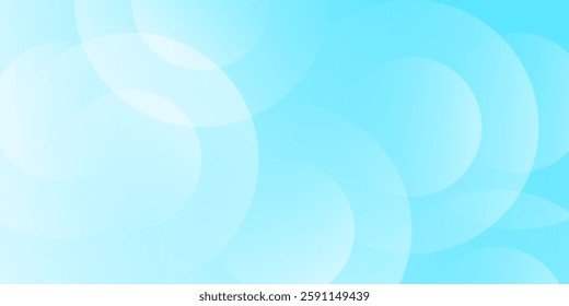 Minimalist banner background, pastel colorful, Light Blue gradations. Circle effect style geometric, abstract background. Vector Illustration