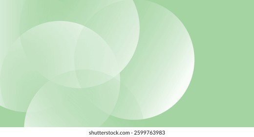 Minimalist banner background, pastel colorful, green and white gradations. Circle effect style geometric, abstract background. vector illustration eps10