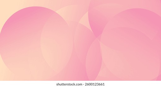Minimalist banner background, pastel colorful, pink and yellow gradations. Circle effect style geometric vector eps10