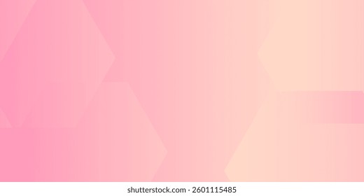 Minimalist banner background, pastel colorful, pink and yellow gradations. Heptagon effect style geometric, abstract background. Eps 10.