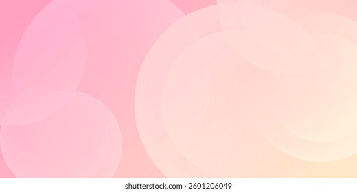 Minimalist banner background, pastel colorful, pink and yellow gradations. Circle effect style geometric, abstract background modern gradient