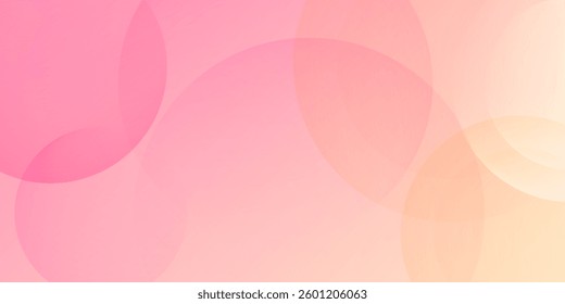 Minimalist banner background, pastel colorful, pink and yellow gradations. Circle effect style geometric, abstract background modern gradient
