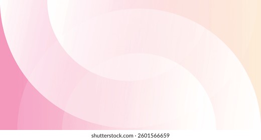 Minimalist banner background, pastel colorful, pink and yellow gradations. Circle effect style art geometric, abstract background. Eps 10.