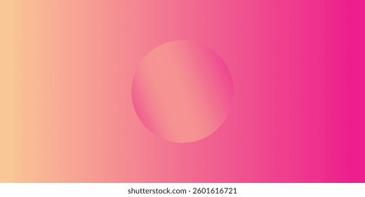 Minimalist banner background, pastel colorful, pink and yellow gradations. Circle effect style geometric, abstract background.