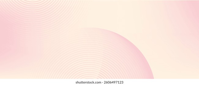 Minimalist banner background, pastel colorful, pink and yellow gradations. Circle effect style geometric, abstract background.
