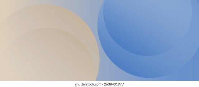 Minimalist banner background, pastel colorful, pink and yellow gradations. Circle effect style geometric, abstract background. Eps 10.