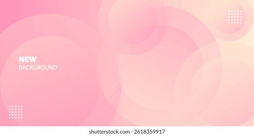 Minimalist banner background, pastel colorful, pink and yellow gradations. Circle effect style geometric, abstract background