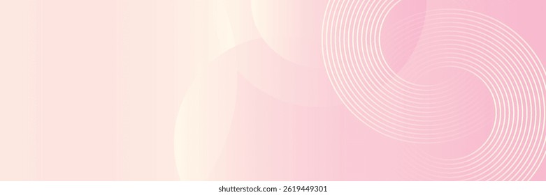 Fundo de banner minimalista, pastel colorido, rosa e gradações amarelas. Estilo de efeito de círculo geométrico, fundo abstrato.