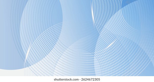 Minimalist banner background, pastel colorful, ocean blue and cloudy sky gradations. Circle effect style geometric, abstract background. vector geometrics