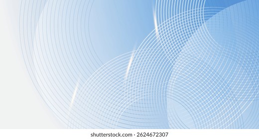 Minimalist banner background, pastel colorful, ocean blue and cloudy sky gradations. Circle effect style geometric, abstract background. vector geometrics