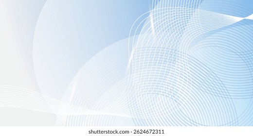 Minimalist banner background, pastel colorful, ocean blue and cloudy sky gradations. Circle effect style geometric, abstract background. vector geometrics