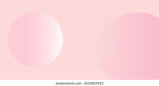 Minimalist banner background, pastel colorful, pink and yellow gradations. Circle effect style geometric, abstract background.