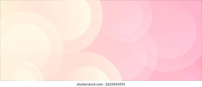 Minimalist banner background, pastel colorful, pink and yellow gradations. Circle effect style geometric, abstract background.