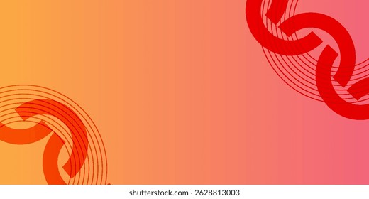 Minimalist banner background, pastel colorful, pink and yellow gradations. Circle effect style geometric, abstract background. etc
