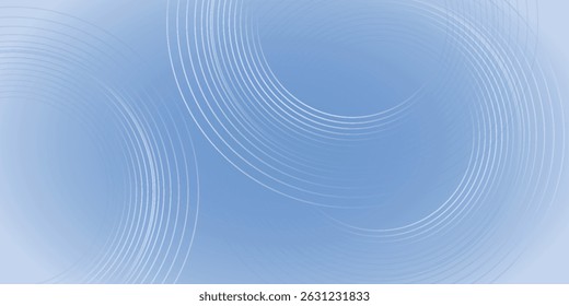 Minimalist banner background, pastel colorful, ocean blue and cloudy sky gradations. Circle effect style geometric, abstract background.