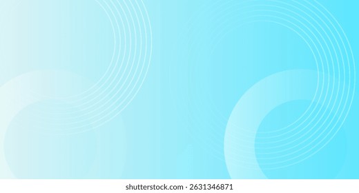 Minimalist banner background, pastel colorful, blue and white gradations. Circle effect style geometric, abstract background.