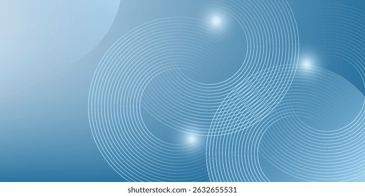 Minimalist banner background, pastel colorful, ocean blue and cloudy sky gradations. Circle effect style geometric, abstract background.