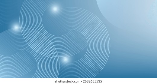 Minimalist banner background, pastel colorful, ocean blue and cloudy sky gradations. Circle effect style geometric, abstract background.
