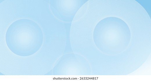 Minimalist banner background  pastel colorful  blue and white gradations. Circle effect style geometric abstract modern