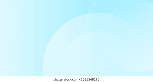 Minimalist banner background, pastel colorful, Light Blue gradations. Circle effect style geometric, abstract background. Vector Illustration