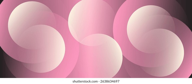 Minimalist banner background, pastel colorful, pink and white gradations. Circle effect style geometric, abstract background.