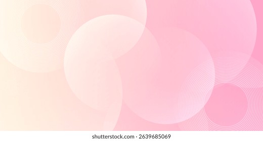 Minimalist banner background, pastel colorful, pink and yellow gradations. Circle effect style geometric, abstract background. Eps10
